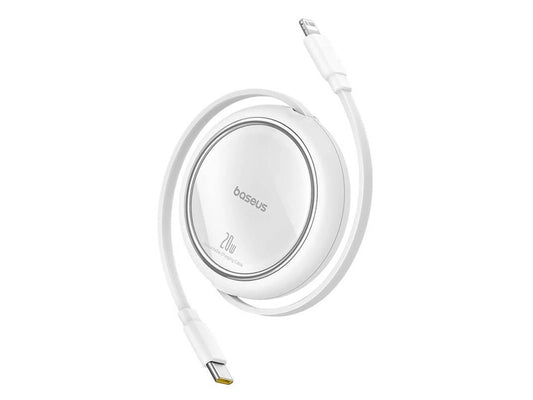 Baseus Retractable USB-C to Lightning Cable 20W - كيبل باسيوس تايب سي الى ايفون قابل للسحب