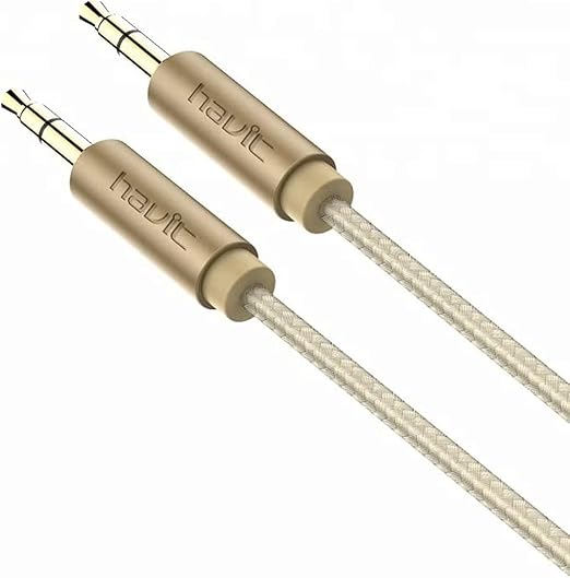 Havit CB66 Audio cable 3.1mm 1m gold - كيبل اوكس من هافيت ذهبي