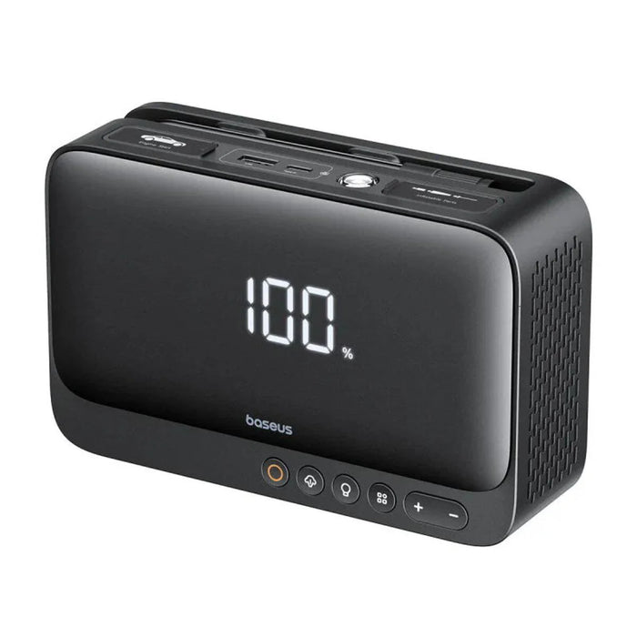 Baseus Super Energy 4-in-1 Car Jump Starter 600A Black-مشغل بطارية سيارة متعدد الوظائف 4 في 1 بقوة 600 أمبير من بيسوس – لون أسود