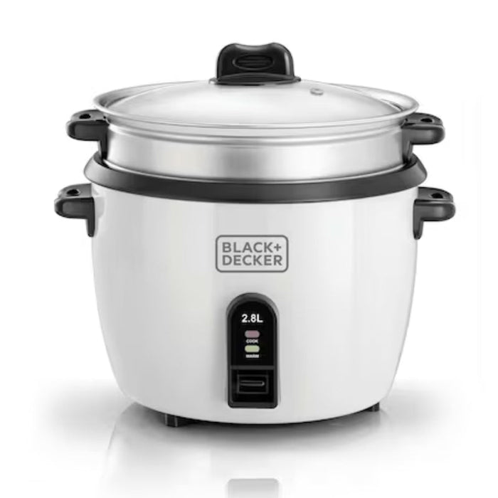 Black&Decker RC2850-B5 Rice Cooker 1100W 2.8L white - قدر طبخ الارز الكهربائي بسعة 2.8 لتر وبقدرة 1100 واط من بلاك اند ديكر