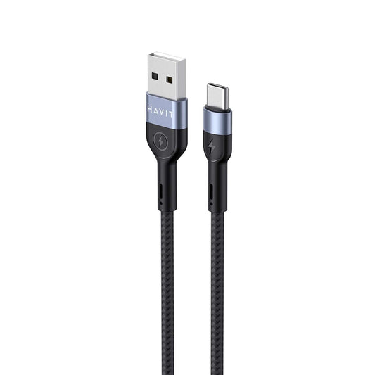 Havit CB623C USB-A to C Cable 1m Black and Blue - كيبل يو اس بي تايب سي من هافيت