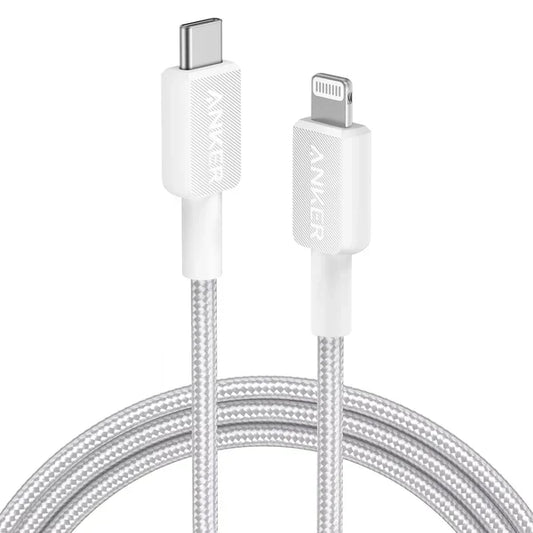 ANKER 322 USB-C TO LIGHTNING CABLE 3FT WHITE - كيبل تايب سي ايفون من انكر ابيض