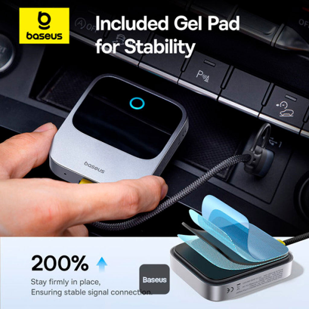 Baseus SafeJourney Wireless CarPlay Adapter Grey - ادابتر كار بلي من باسيوس