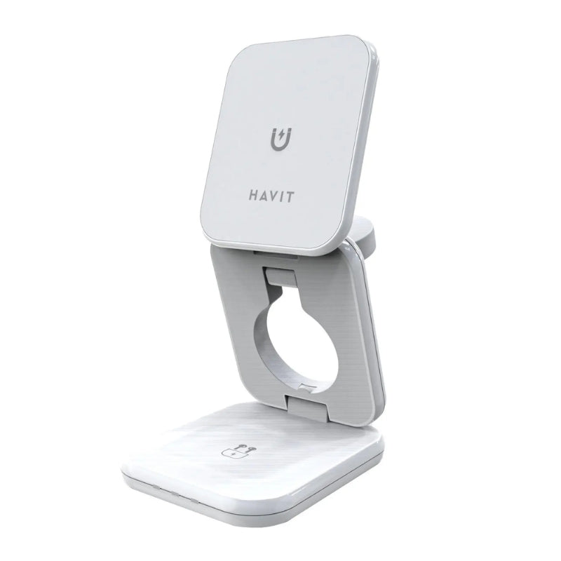 Havit W3038 Wireless Charging Stand White - ستاند شاحن لاسلكي من هافيت ابيض