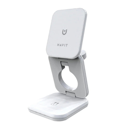 Havit W3038 Wireless Charging Stand White - ستاند شاحن لاسلكي من هافيت ابيض