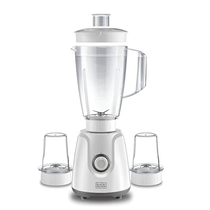 Black&Decker BX4000-B5 Blender With Grinder &Chopper 400W white - خلاط كهربائي بقدرة 400 واط مع مطحنة عدد 2 من بلاك اند ديكر ابيض