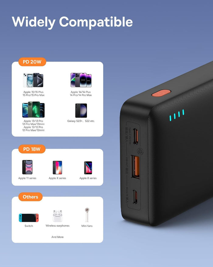 Baseus Airpow Power Bank 20W 20000mAh - بوربنك بسعة ٢٠ الف ملي امبير بقدرة ٢٠ واط من باسيوس