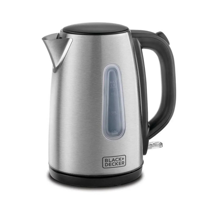 Black&Decker JC450-B5 STAINLESS STEEL KETTLE silver/black - غلاية كهربائية ستانلس ستيل بسعة 1.7 لتر وبقدرة 2000 واط من بلاك اند ديكر فضي/اسود