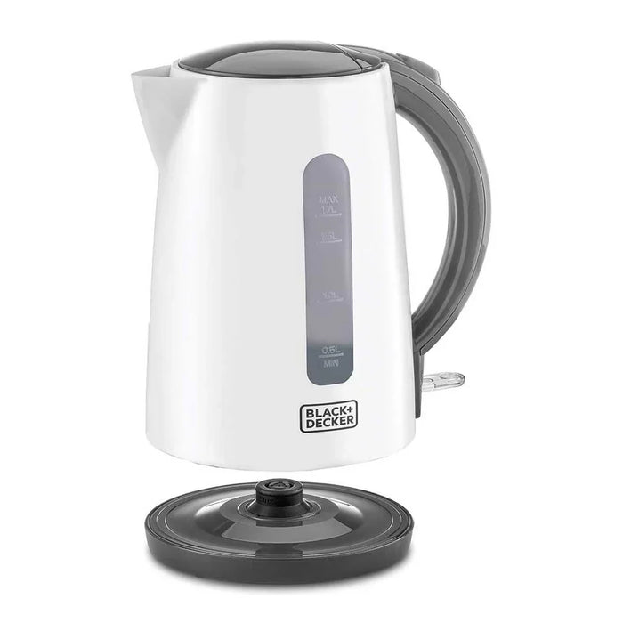 Black&Decker JC70-B5 PLASTIC KETTLE White - غلاية كهربائية 2200 واط 1.7 لتر من بلاك اند ديكر