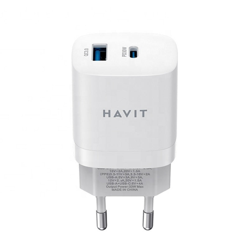 Havit UC30 Pro UK Wall Charger White - شاحن من هافيت ابيض