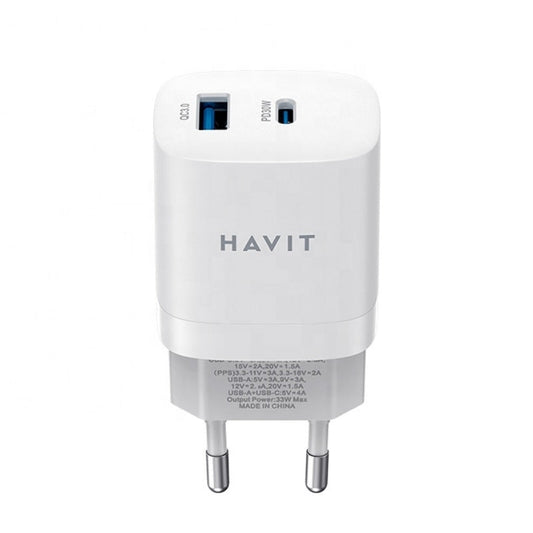 Havit UC30 Pro UK Wall Charger White - شاحن من هافيت ابيض