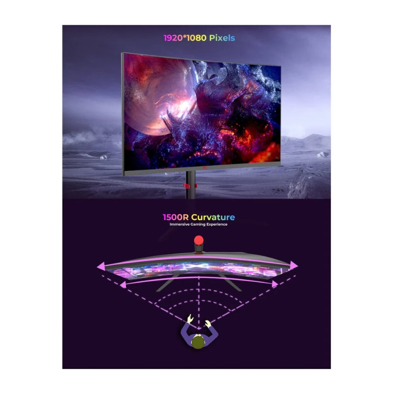 Havit GSC102-US Gaming Moniter 2 inch 1080p 1ms 200Hz Black - شاشة مونتر 27 بوصه 200 هيرتز من هافيت اسود