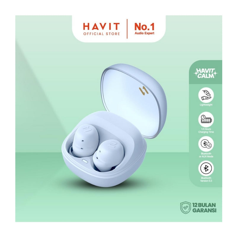Havit TW969 TWS Low Latency Wireless Earbuds for Gaming Blue - سماعات بلوتوث من هافيت ازرق