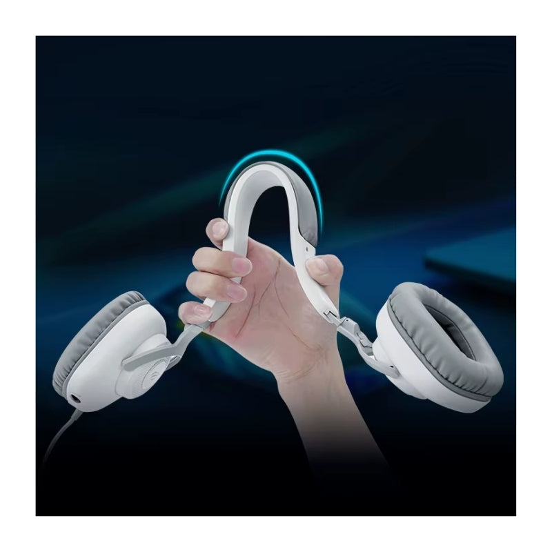 Havit H2230d 3.5mm Esports Gaming Headphone White/Gray  - سماعات هيدسيت سلكية للالعاب من هافيت