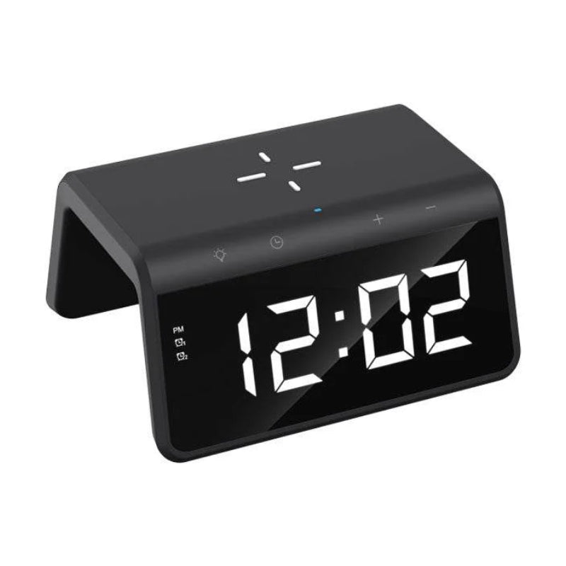 Havit W320 Wireless charger with clock Black - شاحن لاسلكي مع ساعة من هافيت اسود