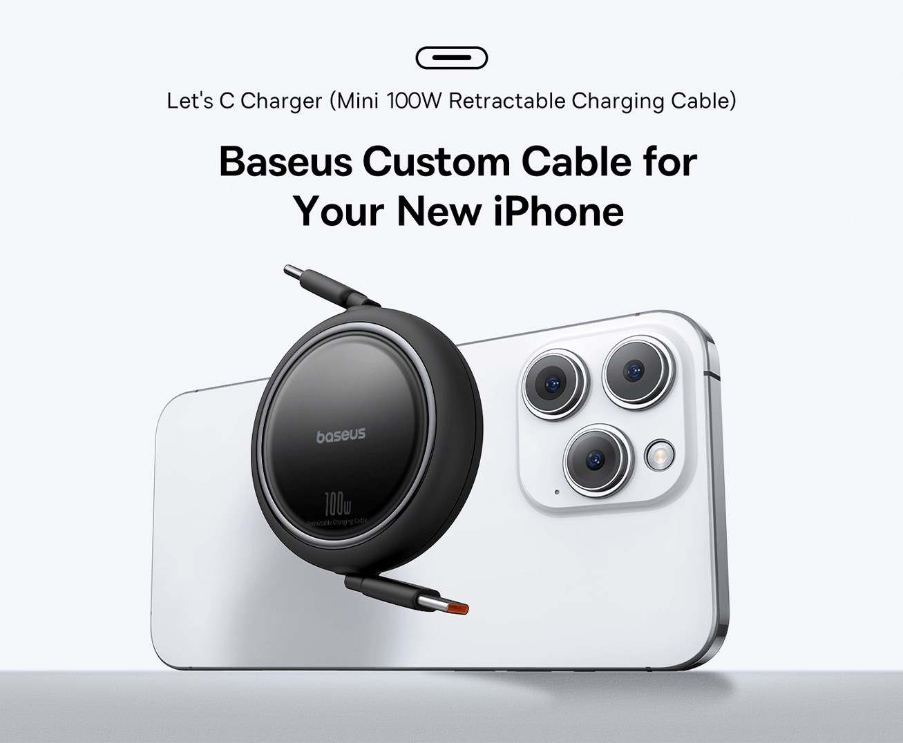 Baseus 60W Type-c Free2pull Retractable Fast Charging Cable - كيبل باسيوس بقوة ٦٠ واط قابل للسحب تايب سي الي تايب سي