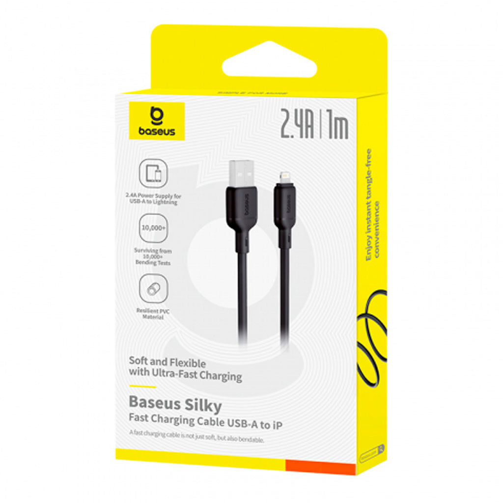 Baseus Cable For Iphone Silky Series Fast Charging Cable USB to Lightning  - كيبل باسيوس للايفون يو اس بي الى ايفون