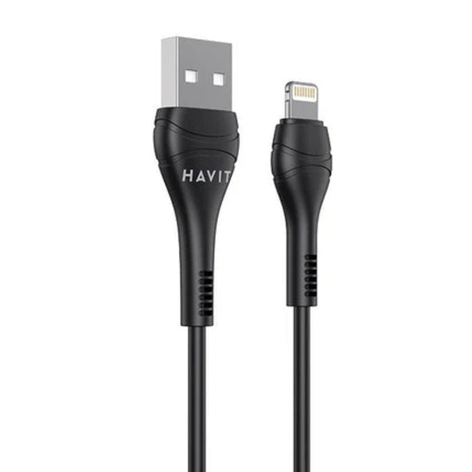 Havit CB6160 cable 1m USB-A To lightning 2A black - كيبل يو اس بي ايفون من هافيت