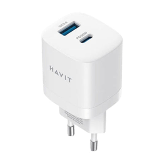 Havit UC30 UK charger 30W 2-port White - شاحن 30 واط من هافيت ابيض