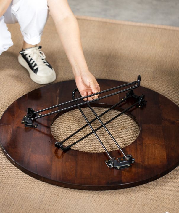 طاولة متنقلة للرحلات والباربكيو – دائرية وقابلة للطي