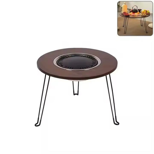 طاولة متنقلة للرحلات والباربكيو – دائرية وقابلة للطي