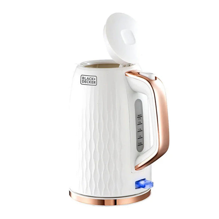 Black&Decker JC190W-B5 1.7L CORDLESS ELECTRIC KETTLE PLASTIC - غلاية كهربائية لاسلكية بسعة 1.7 لتر وبقدرة 1850-2200 واط من بلاك اند ديكر