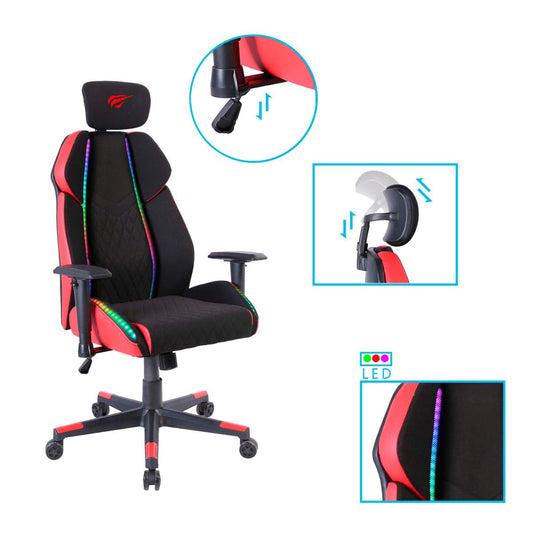 Havit GC938 Gaming chair black+red - كرسي الالعاب من هافيت