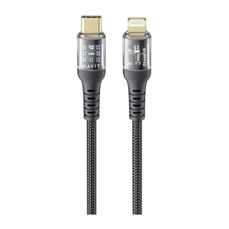 Havit CB6241 cable 1m Type-C TO LIGHTNING PD20W black - كيبل تايب سي ايفون 20 واط من هافيت اسود