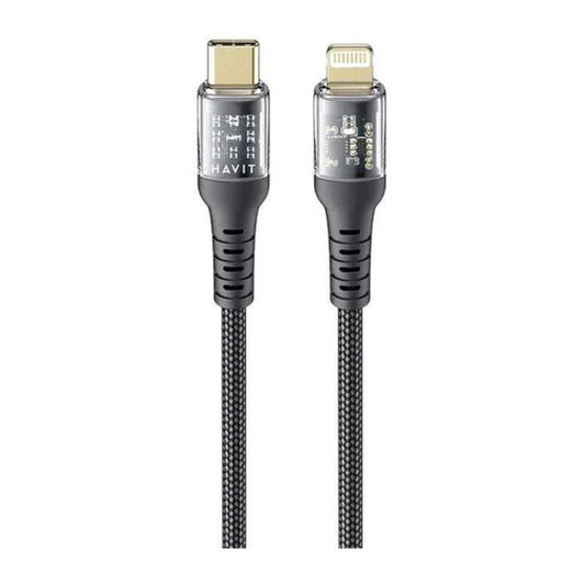 Havit CB6241 cable 1m Type-C TO LIGHTNING PD20W black - كيبل تايب سي ايفون 20 واط من هافيت اسود