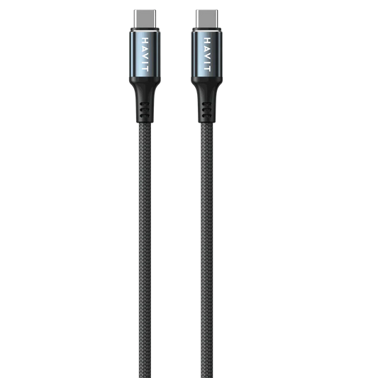 Havit CB6310 1.0m Cable C-C PD60W black+blue - كيبل تايب سي تايب سي بقدره 60 واط من هافيت