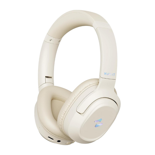 Havit H612BT PRO ANC Bluetooth headphone Beige - سماعات هيدسيت بلوتوث من هافيت بيجي